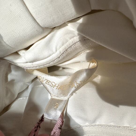 LoveShackFancy Rhoswen Bridal Bow Mini Dress Cloud Danger White - Picture 4 of 6